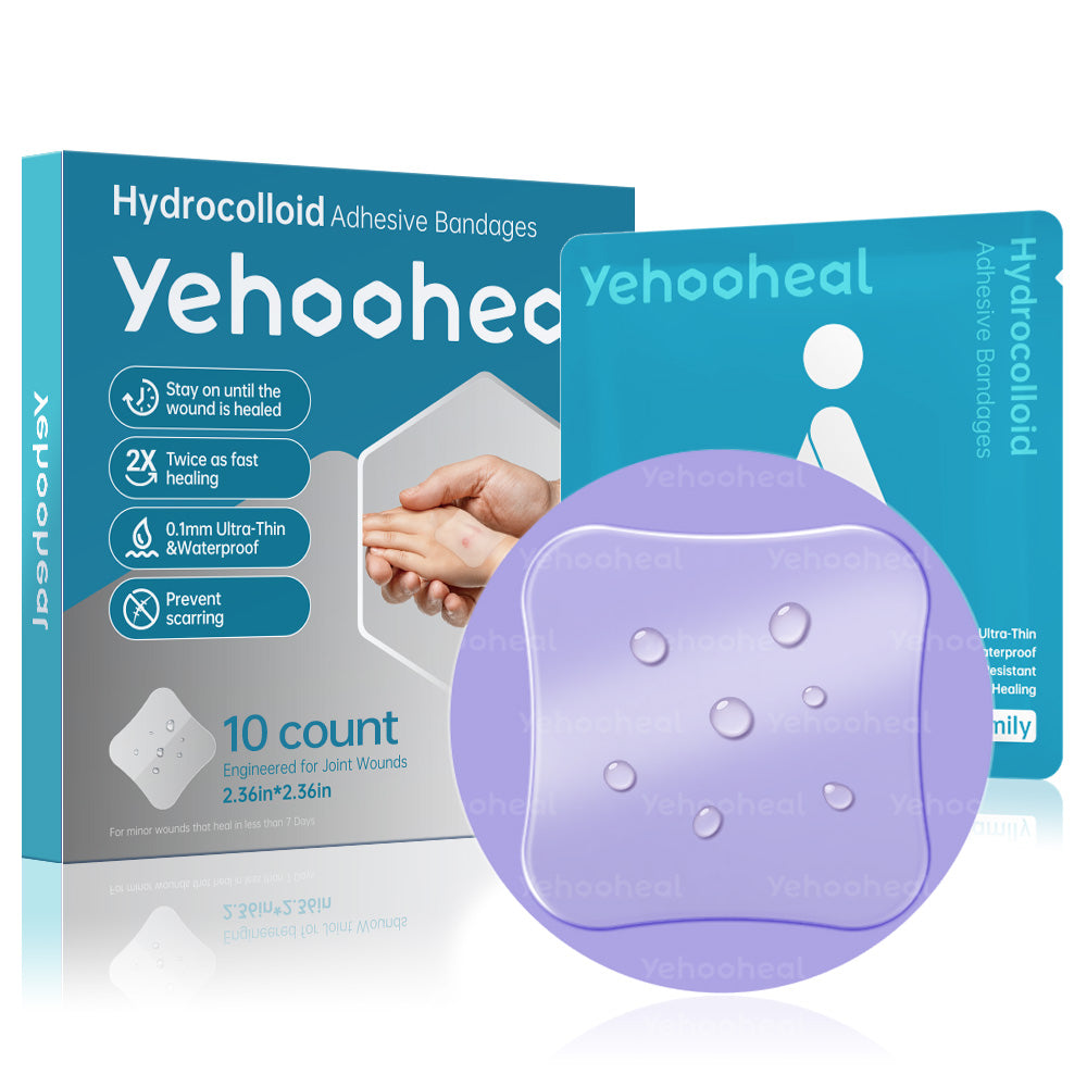 Yehooheal Hydrocolloid Adhesive Bandages 0.1mm Ultra-Thin for Home Injuries,Stays on for 7 Days
