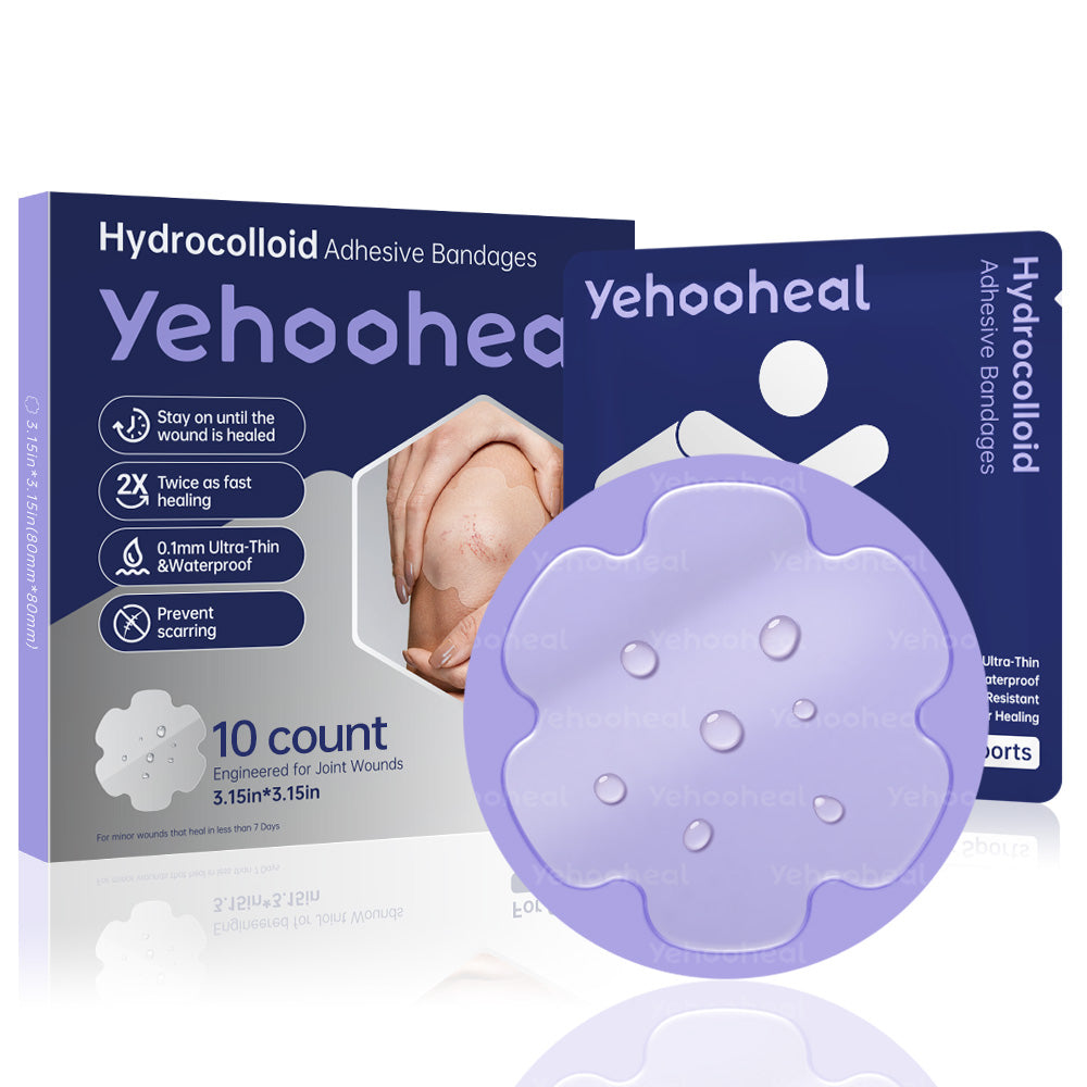 Yehooheal Hydrocolloid Adhesive Bandages 0.1mm Ultra-Thin for Sports Injuries，Stays on for 7 Days