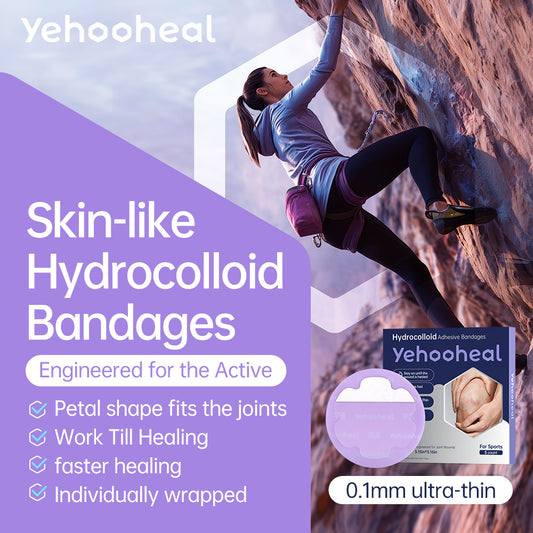 Yehooheal Hydrocolloid Adhesive Bandages 0.1mm Ultra-Thin for Sports Injuries