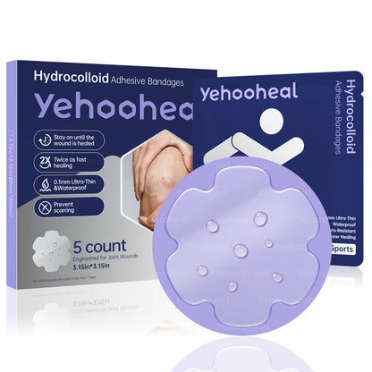 Yehooheal Hydrocolloid Adhesive Bandages 0.1mm Ultra-Thin for Sports Injuries，Stays on for 7 Days