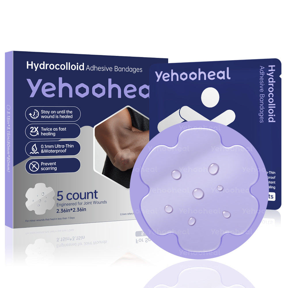 Yehooheal Hydrocolloid Adhesive Bandages 0.1mm Ultra-Thin for Sports Injuries，Stays on for 7 Days